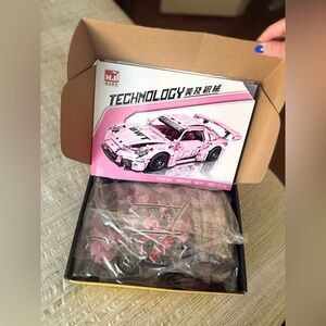 Pink Technology Building Block Car Set